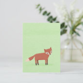 Carte Postale petit renard mignon créature des bois sur vert (Debout devant)