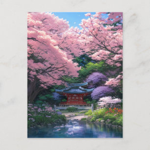 Carte Postale Petit sanctuaire japonais à Sakura Shades