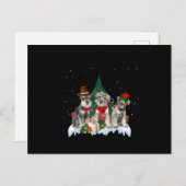 Carte Postale Petit Schnauzer de Noël Chien Tee T-Shirt (Devant / Derrière)