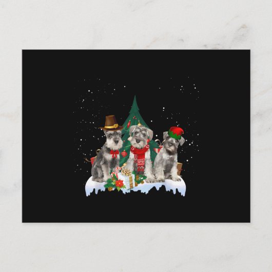 Carte Postale Petit Schnauzer de Noël Chien Tee T-Shirt (Devant)
