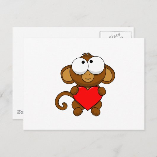 Carte Postale Petit Singe mignon (Devant / Derrière)