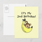 Carte Postale Petit singe sur Banana 2e anniversaire (Devant / Derrière)