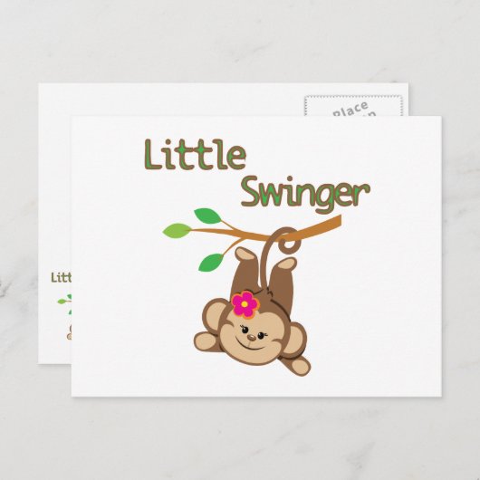 Carte Postale Petit Swinger de singe fille (Devant / Derrière)