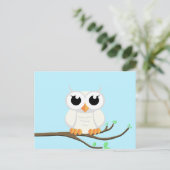Carte Postale Petite chouette blanche - blanche (Debout devant)