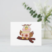 Carte Postale petite chouette dodue (Debout devant)