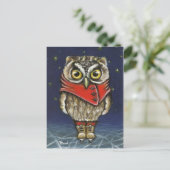 Carte Postale Petite chouette sur glace (Debout devant)