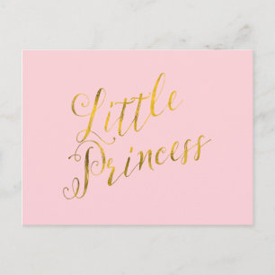 Carte Postale Petite citation Princesse Faux Gold Foil Parties s