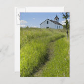 Carte Postale Petite Église Dans Les Prairies Canadiennes (Devant / Derrière)