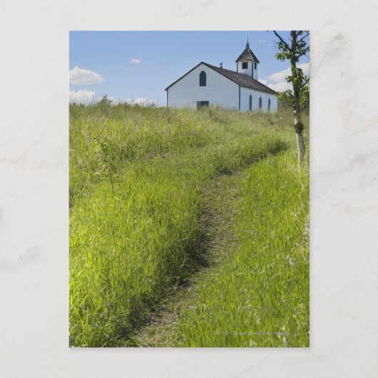 Carte Postale Petite Église Dans Les Prairies Canadiennes (Devant)