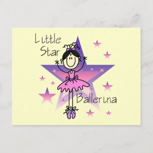 Carte Postale Petite étoile Ballerina Noir cheveux