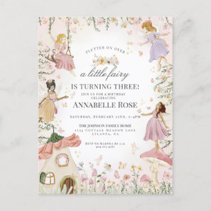 Carte Postale Petite Fée Anniversaire Enchanted Garden Invitatio