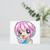Carte Postale Petite fille Anime (Debout devant)