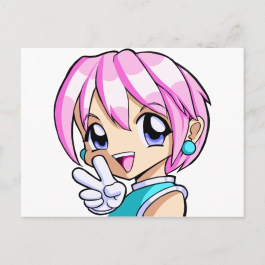 Carte Postale Petite fille Anime (Devant)