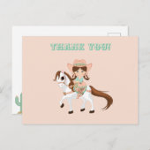 Carte Postale Petite fille au cheval Filles Merci de l'Ouest (Devant / Derrière)