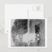 Carte Postale Petite fille avec jouet Wagon photo (Devant / Derrière)