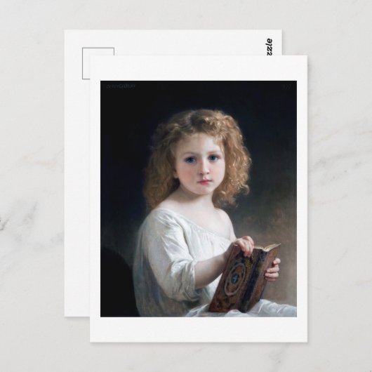 Carte Postale Petite fille, Bouguereau (Devant / Derrière)