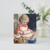 Carte Postale Petite Fille Cuisinière Cookies (Debout devant)