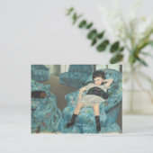 Carte Postale Petite fille dans un fauteuil bleu, 1878 (oi (Debout devant)