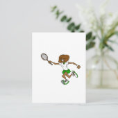 Carte Postale Petite fille de tennis verte (Debout devant)