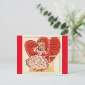 Carte Postale Petite fille des années 50 au téléphone Saint-Vale (Debout devant)