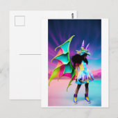 Carte Postale Petite fille dragon (Devant / Derrière)