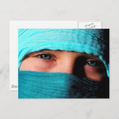 Carte Postale Petite fille en mer Turquoise (Devant / Derrière)