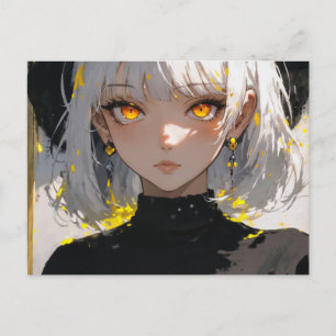 Carte Postale Petite fille en tenue noire, post-croisement