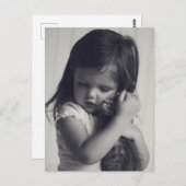 Carte Postale Petite fille et chaton (Devant / Derrière)