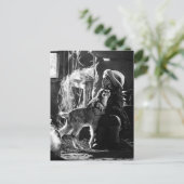 Carte Postale Petite fille et chèvre (Debout devant)