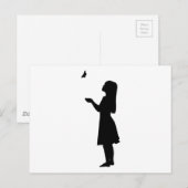 Carte Postale Petite Fille Et Papillon Silhouette Enfant Nature (Devant / Derrière)