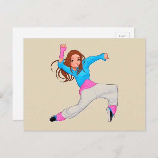 Carte Postale Petite fille hip hop danseuse (Devant / Derrière)