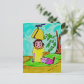 Carte Postale petite fille histoire (Debout devant)