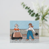 Carte Postale Petite fille hollandaise vintage robe traditionnel (Debout devant)