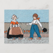 Carte Postale Petite fille hollandaise vintage robe traditionnel (Devant)