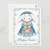 Carte Postale Petite fille lapin de Pâques (Devant / Derrière)