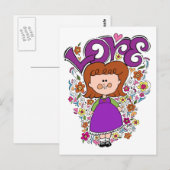 Carte Postale Petite fille mignonne (Devant / Derrière)