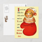 Carte Postale Petite fille Red Mitten (Devant / Derrière)