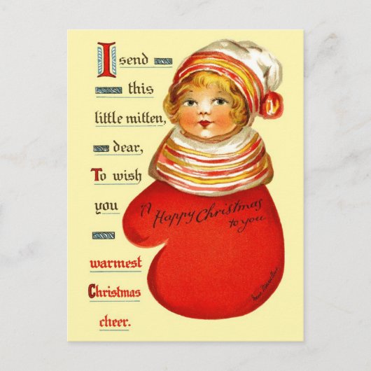 Carte Postale Petite fille Red Mitten (Devant)