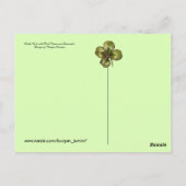 Carte Postale Petite fille Rose et Shamrock St.Patrick's Day (Dos)