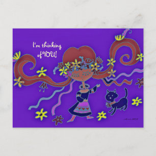 Carte Postale Petite fille ukrainienne art populaire par Vera Tr