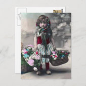 Carte Postale Petite fille vintage (Devant / Derrière)
