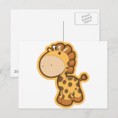 Carte Postale Petite Giraffe Orange (Devant / Derrière)