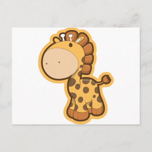 Carte Postale Petite Giraffe Orange (Devant)
