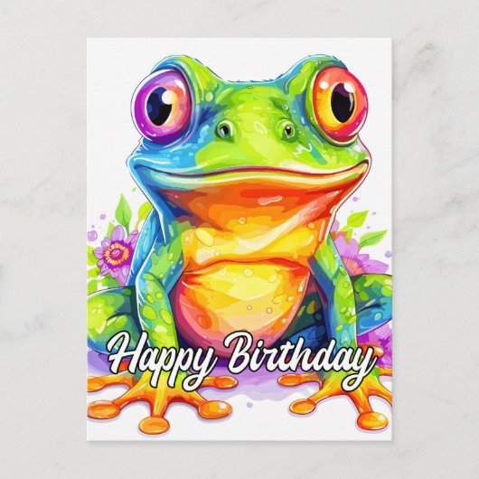 Carte Postale Petite grenouille colorée mignonne (Devant)