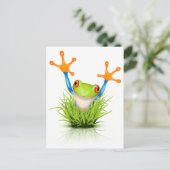 Carte Postale Petite grenouille dans l'herbe (Debout devant)