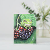 Carte Postale Petite grenouille d'arbre sur une peinture de Blac (Debout devant)