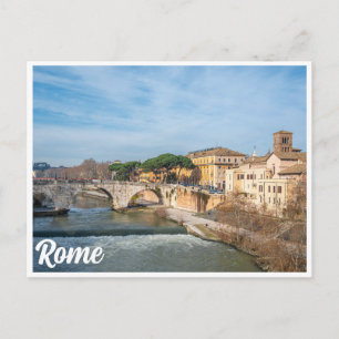 Carte Postale Petite île de Tibre à Rome, Italie