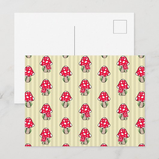Carte Postale Petite Illustration de Champignon (Devant / Derrière)