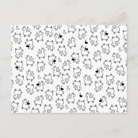 Carte Postale Petite Llama Silhouette Folie (Devant)