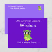 Carte Postale Petite Lunchbox Leçons - Sagesse (Devant / Derrière)